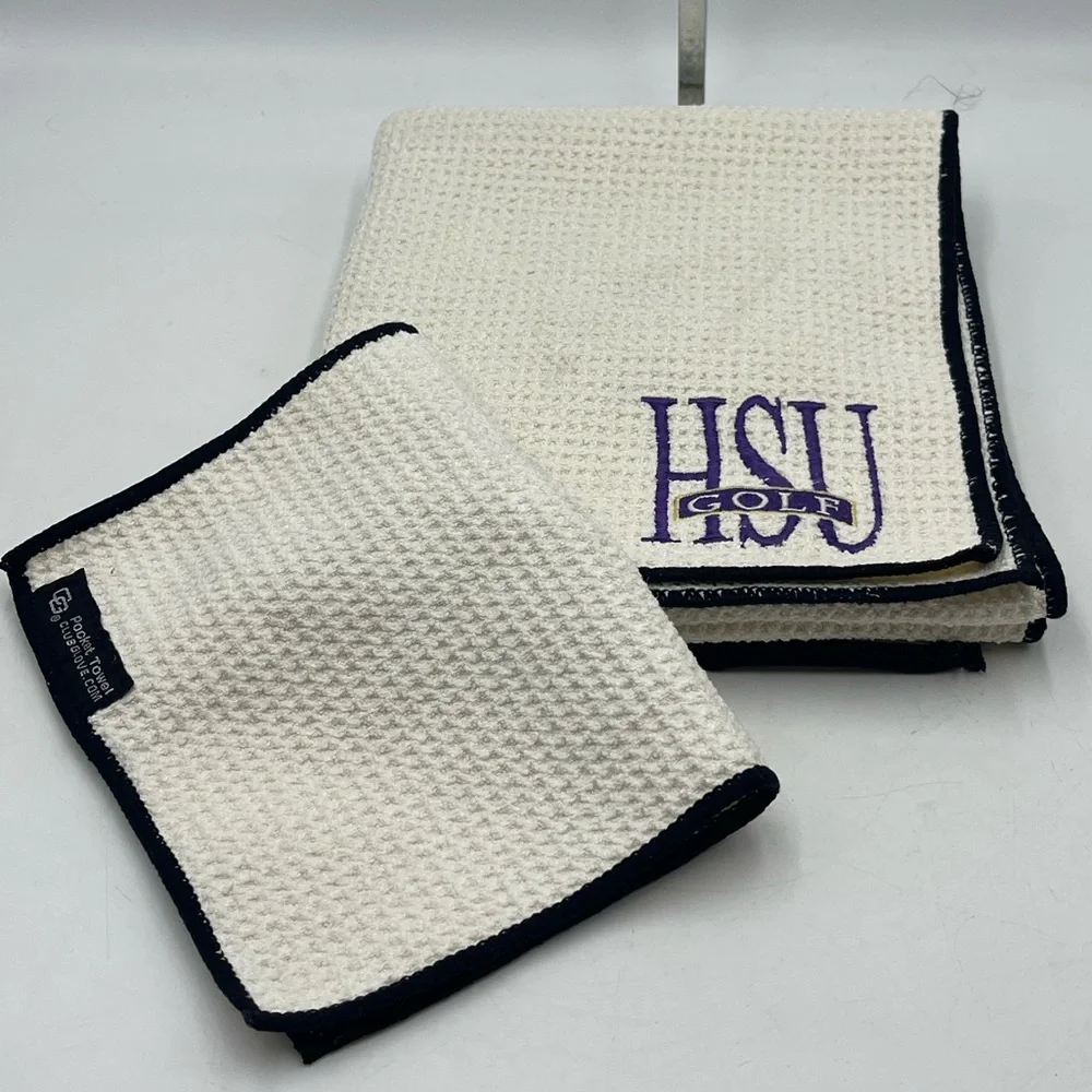 Club Glove: 2pc HSU Golf Embroidered Microfiber Caddie & Pocket Towel Set